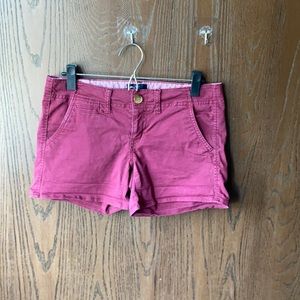 AEO Maroon “Shortie Stretch” Shorts / Sz 4